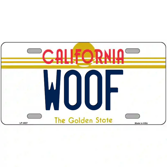 Woof California Metal Sign