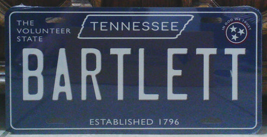 Bartlett Tennessee Blue Metal Sign