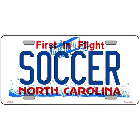 Soccer North Carolina Metal Sign