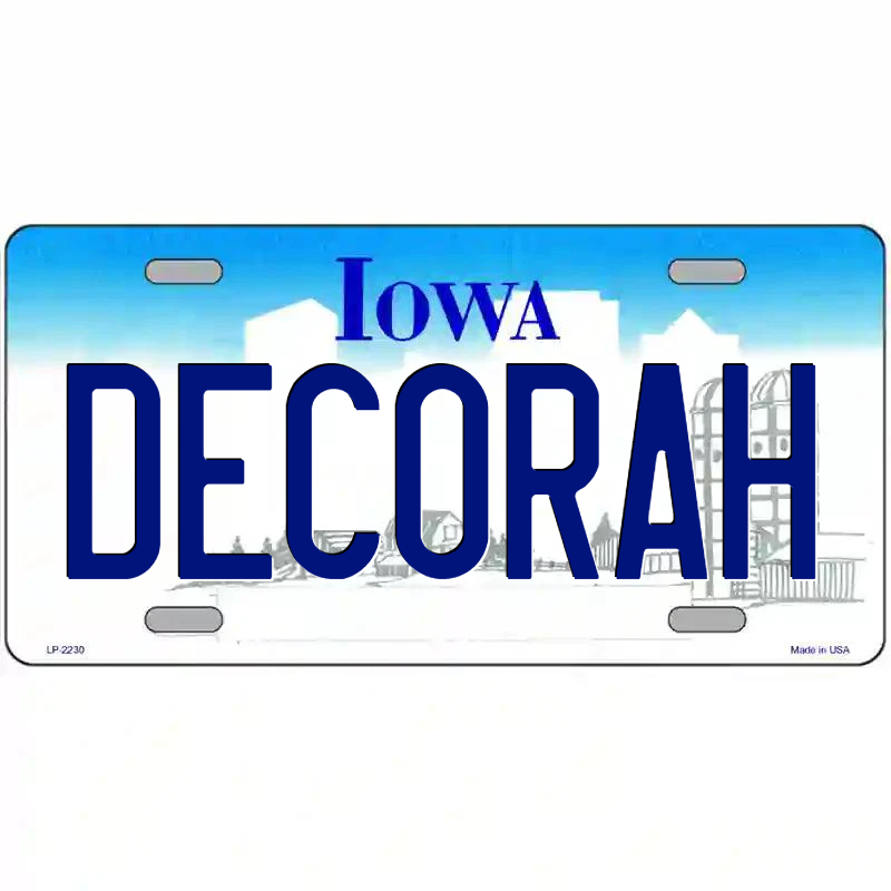 Decorah Iowa Metal Sign