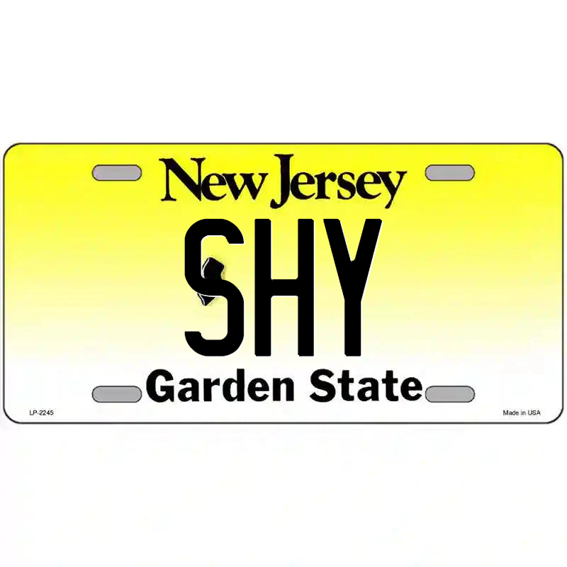Shy New Jersey Metal Sign