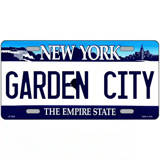 Garden City New York Blue Metal Sign