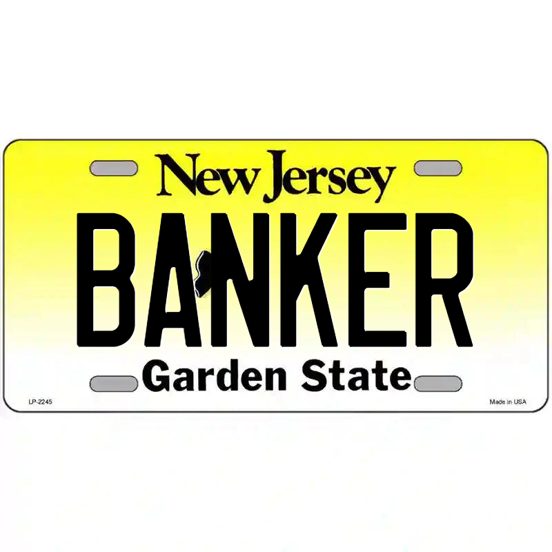 Banker New Jersey Metal Sign