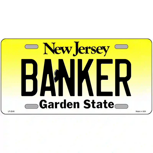 Banker New Jersey Metal Sign