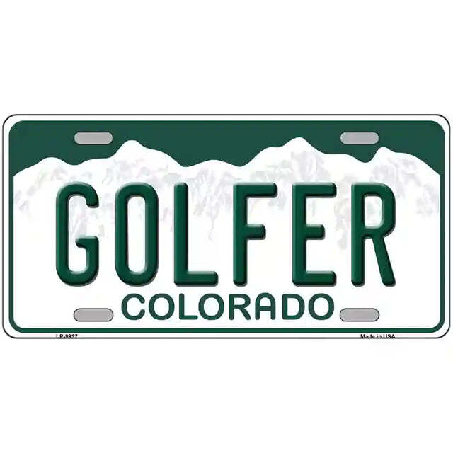 Golfer Colorado Metal Sign