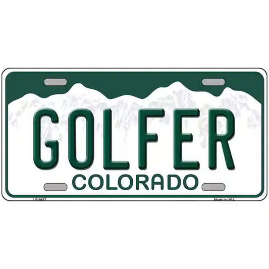 Golfer Colorado Metal Sign