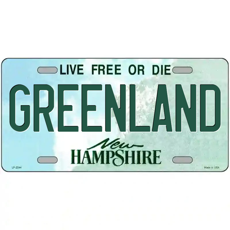 Greenland New Hampshire Metal Sign