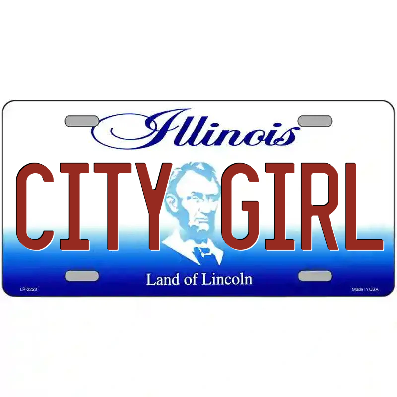 City Girl Illinois Metal Sign