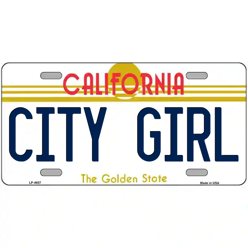 City Girl California Metal Sign