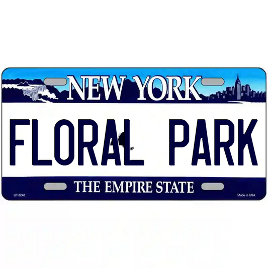 Floral Park New York Blue Metal Sign