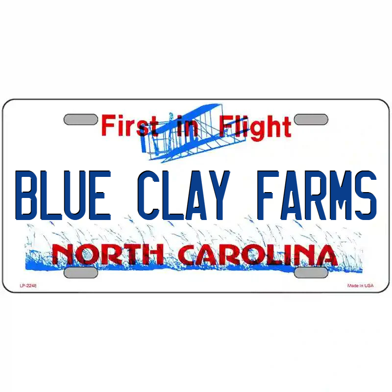 Blue Clay Farms North Carolina Metal Sign