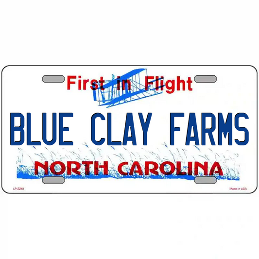 Blue Clay Farms North Carolina Metal Sign