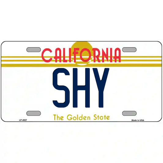 Shy California Metal Sign
