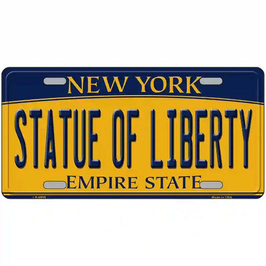 Statue of Liberty New York Yellow Metal Sign