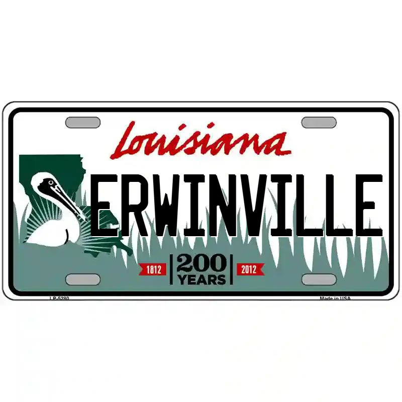 Erwinville Louisiana Metal Sign