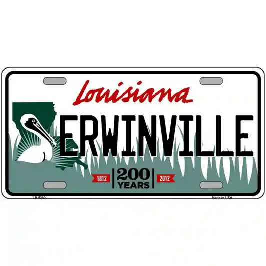Erwinville Louisiana Metal Sign