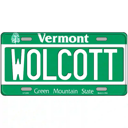 Wolcott Vermont Metal Sign