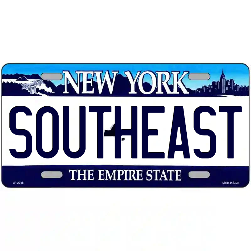 Southeast New York Blue Metal Sign
