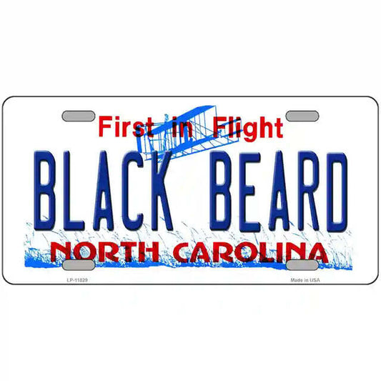 Black Beard North Carolina Metal Sign