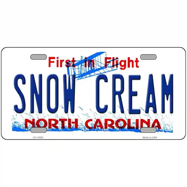 Snow Cream North Carolina Metal Sign