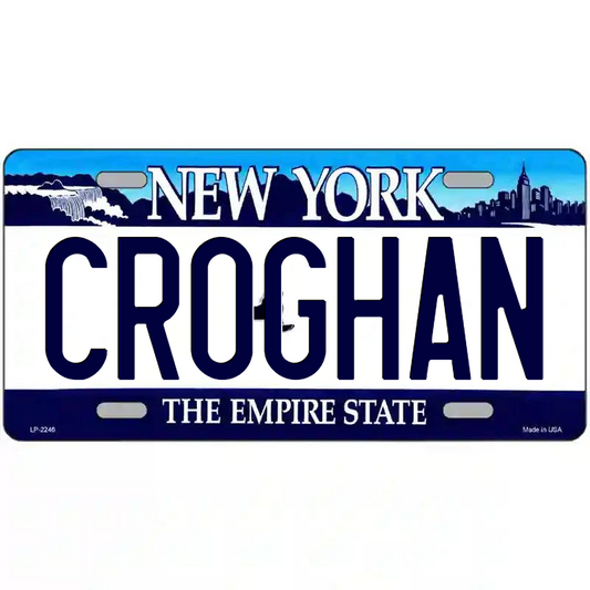 Croghan New York Blue Metal Sign