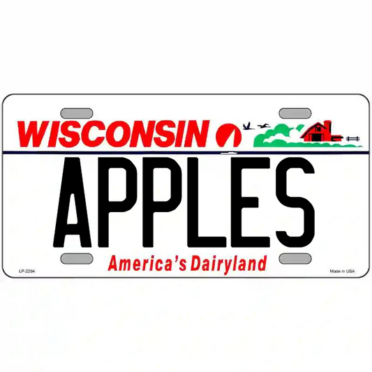 Apples Wisconsin Metal Sign