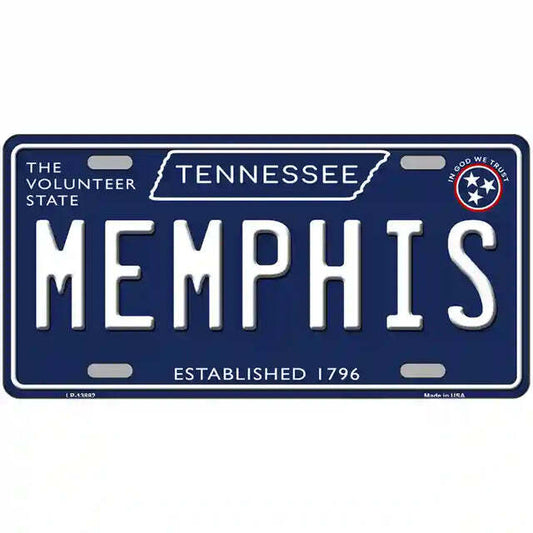 Memphis Tennessee Blue Metal Sign