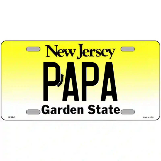 Papa New Jersey Metal Sign