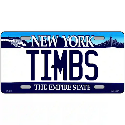 Timbs New York Blue Metal Sign
