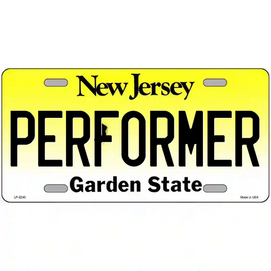 Performer New Jersey Metal Sign