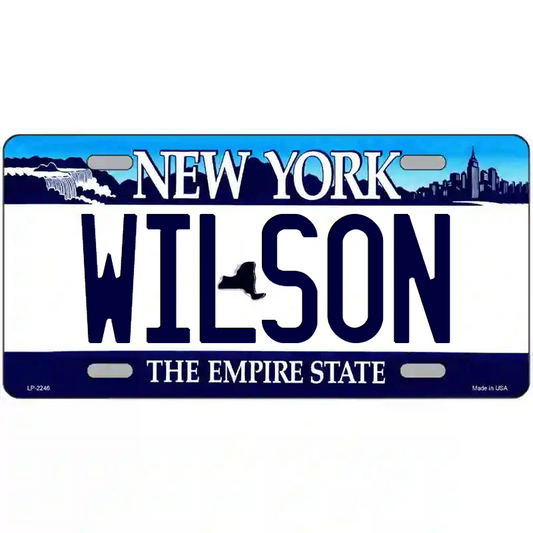 Wilson New York Blue Metal Sign