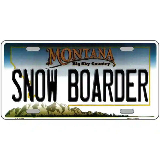 Snowboarder Montana Metal Sign