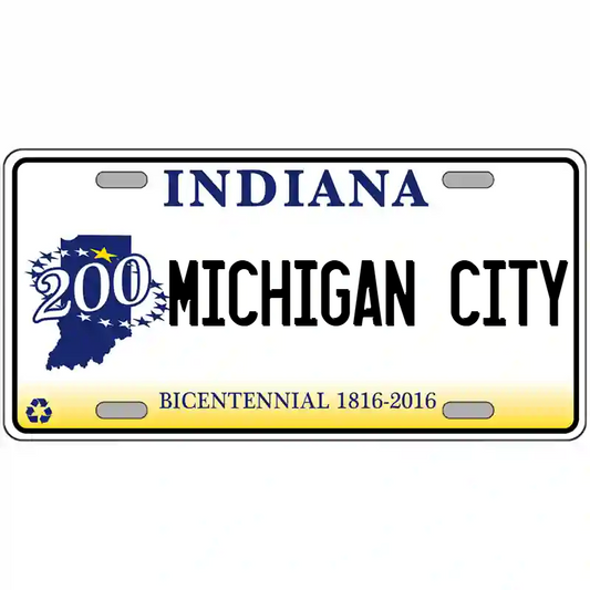 Michigan City Indiana Bicentennial Metal Sign