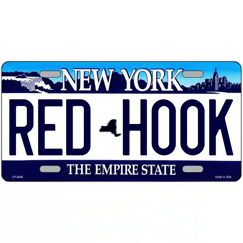 Red Hook New York Blue Metal Sign