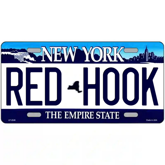 Red Hook New York Blue Metal Sign