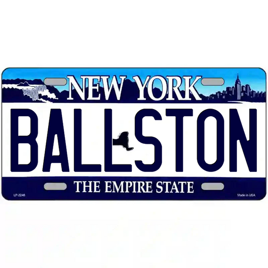 Ballston New York Blue Metal Sign