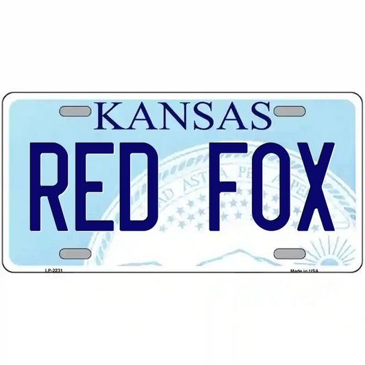 Red Fox Kansas Metal Sign
