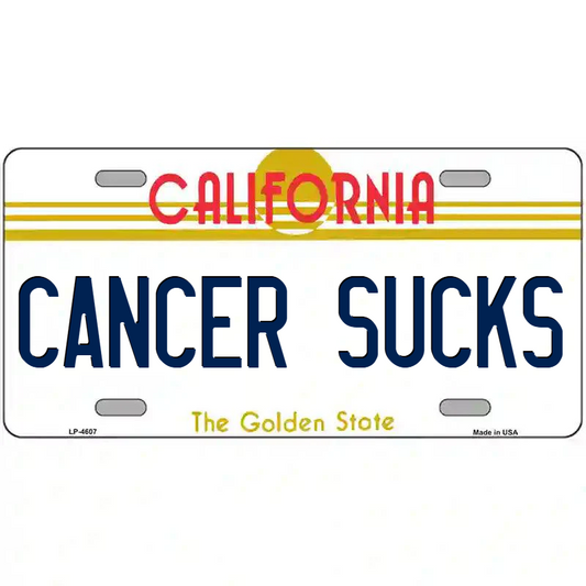 Cancer Sucks California Metal Sign