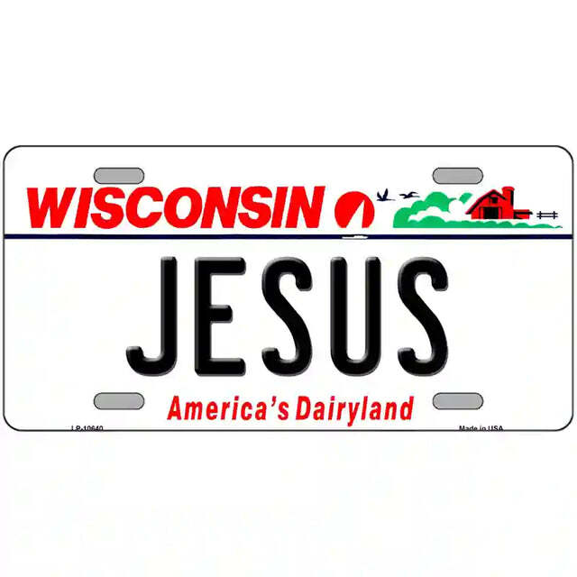 Jesus Wisconsin Metal Sign
