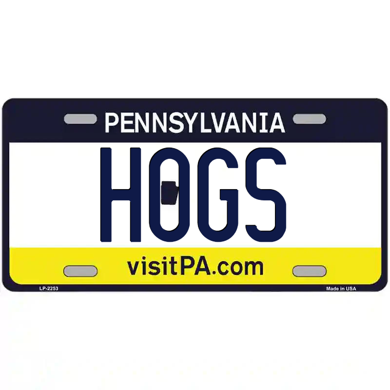 Hogs Pennsylvania Metal Sign