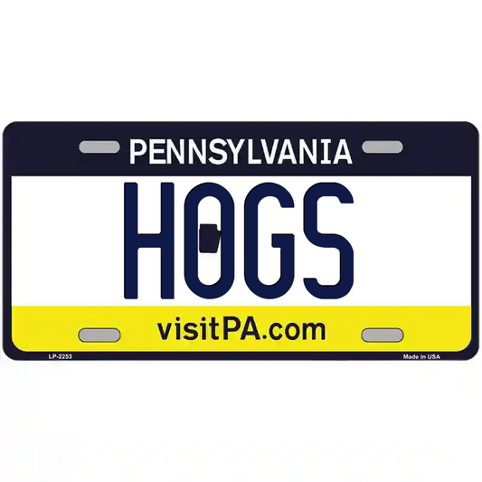 Hogs Pennsylvania Metal Sign