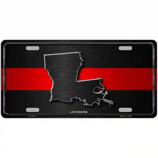 Louisiana Thin Red Line Metal Sign