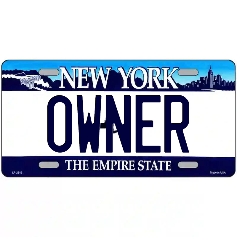 Owner New York Blue Metal Sign