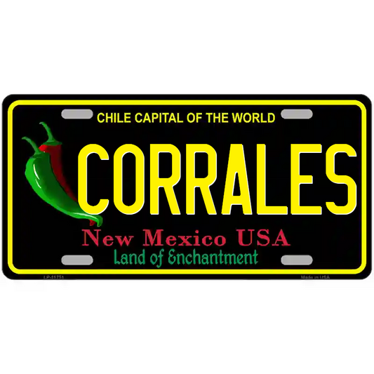 Corrales New Mexico Black Metal Sign