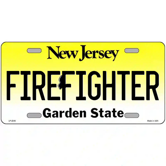Firefighter New Jersey Metal Sign
