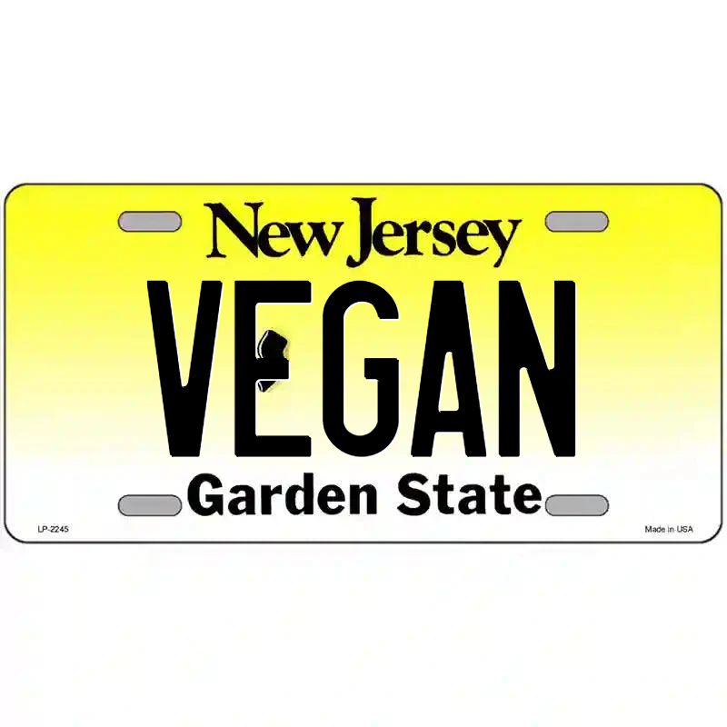Vegan New Jersey Metal Sign