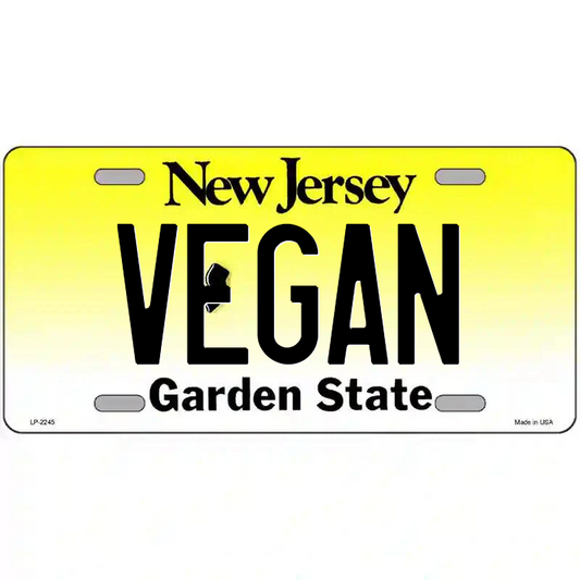 Vegan New Jersey Metal Sign
