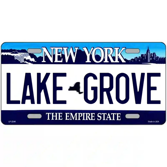 Lake Grove New York Blue Metal Sign