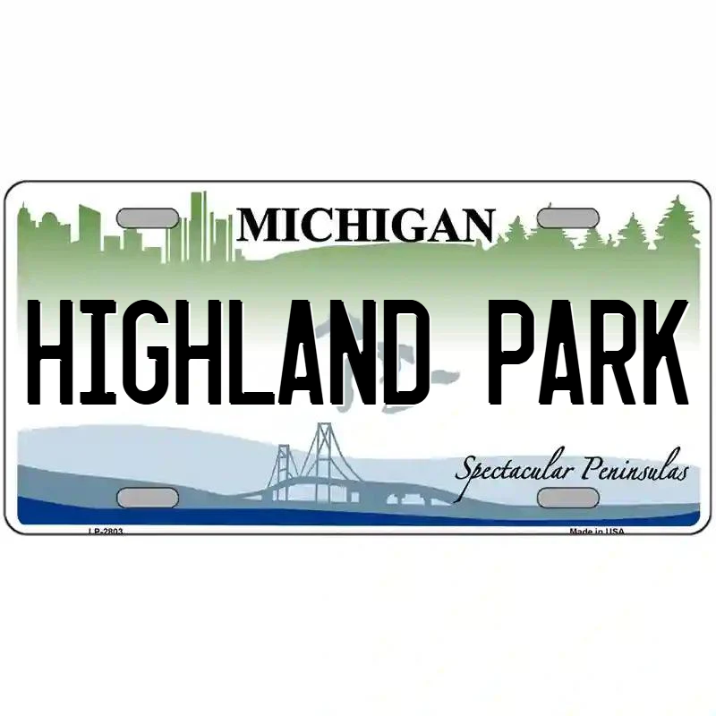 Highland Park Michigan Metal Sign