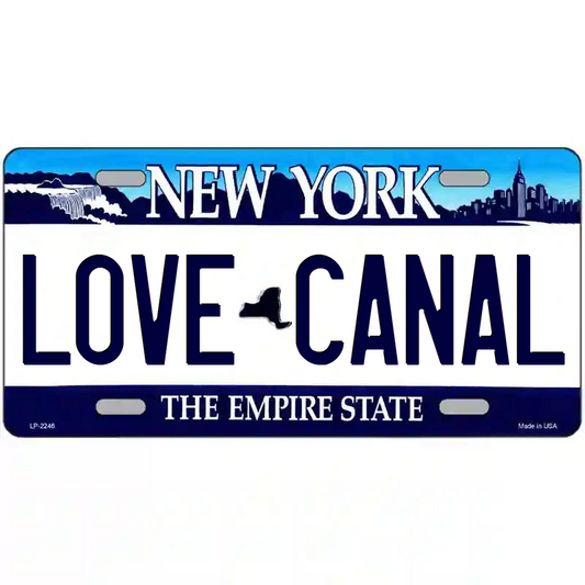 Love Canal New York Blue Metal Sign